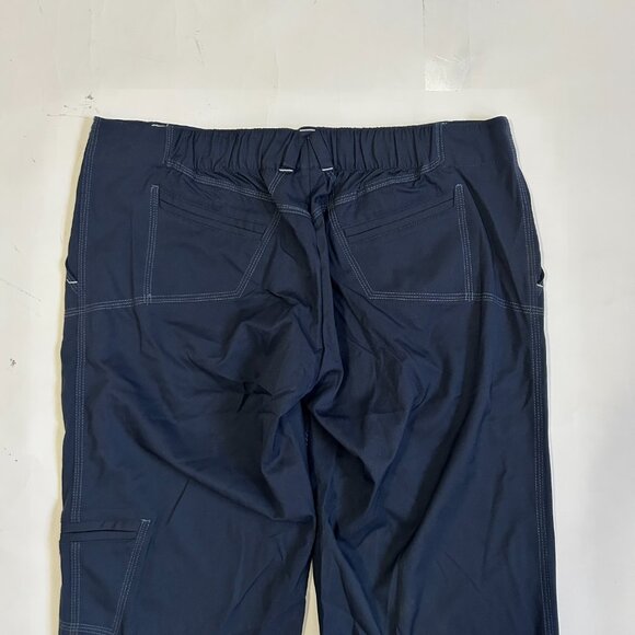Vintage Nike Roll Up Capris Pants Womens L Navy Blue Tie cargo pocket Wide leg - Picture 8 of 12